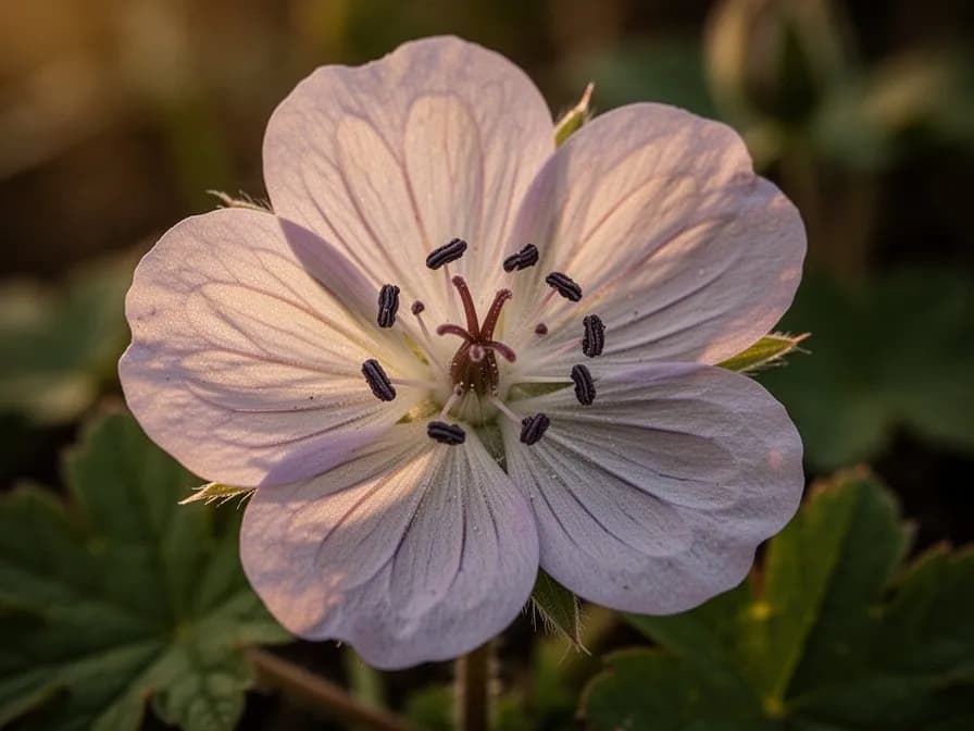 Winterharter Storchschnabel als dichter unkrautunterdrückender Bodendecker in einem Gartenbeet