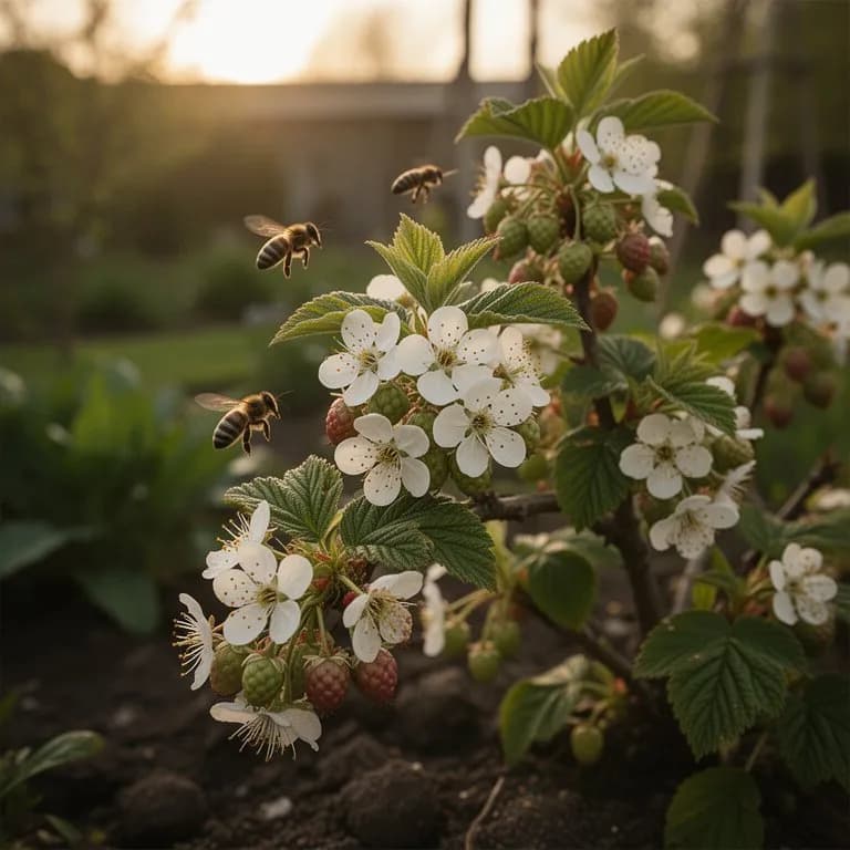 Pequeñas flores crema amarillentas de madreselva comestible colgando en pares sobre ramas desnudas de primavera