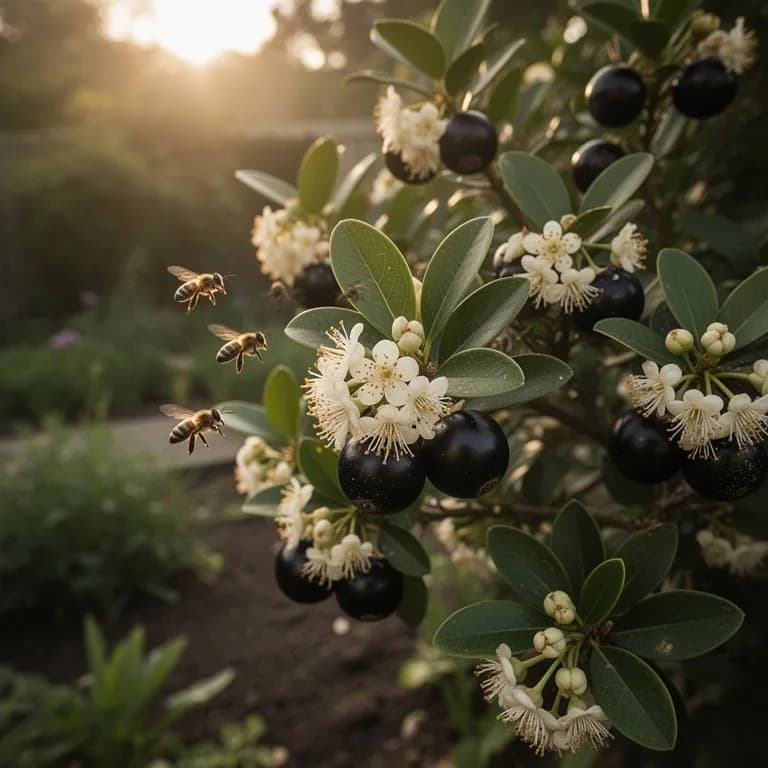 Flores blancas de jaboticaba cubriendo el tronco