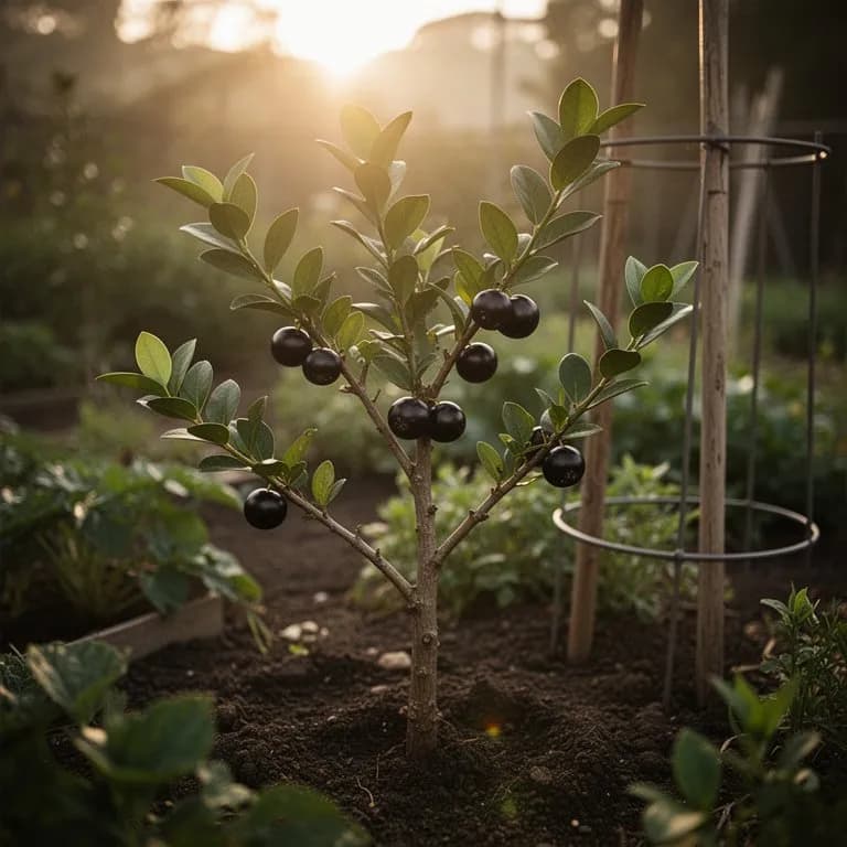 Joven jaboticaba en un contenedor