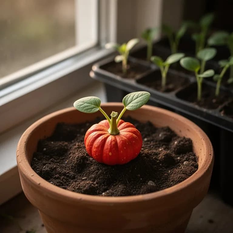 Roter Kabocha-Kürbis - Aussaat