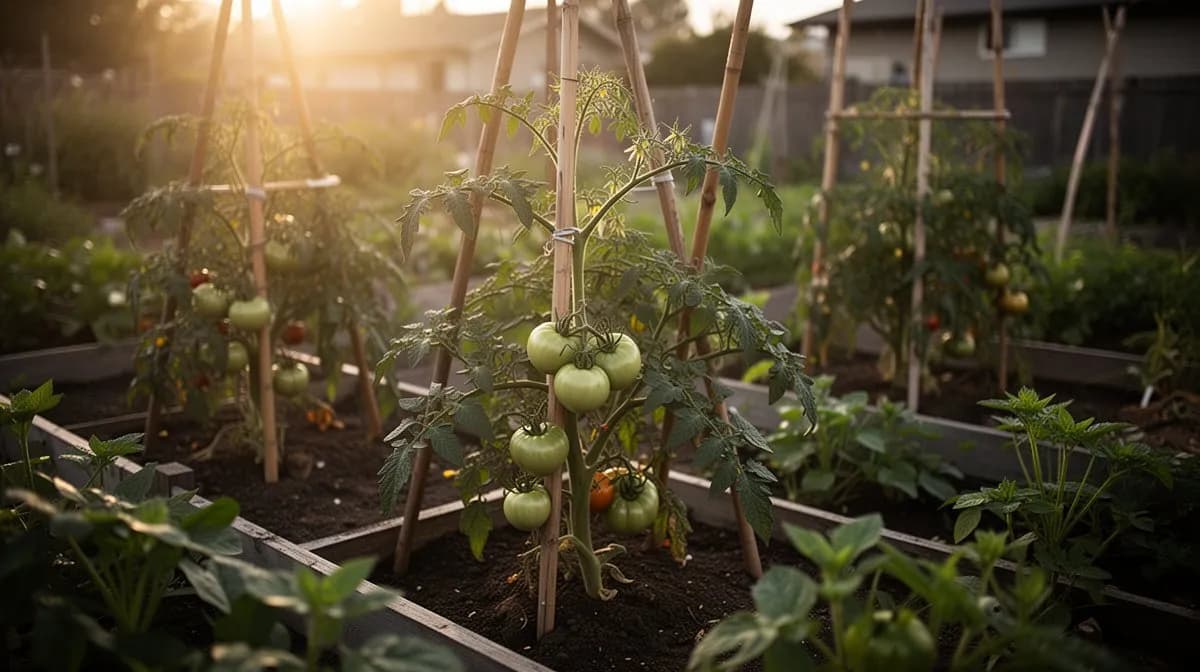 Arktische Kiwi-Rebe mit dekorativem panaschiertem Laub an einem Gartenzaun