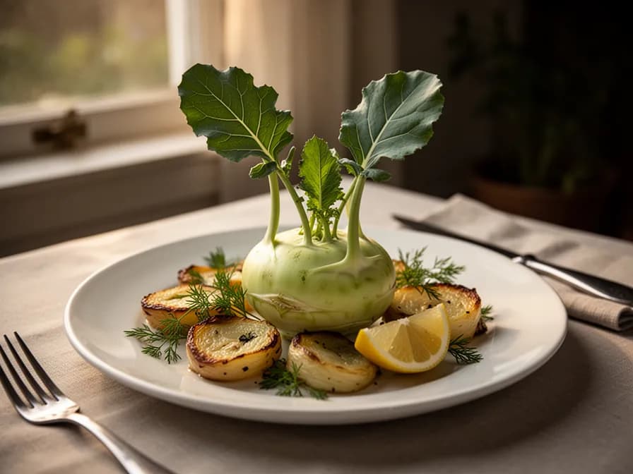 Roasted Kohlrabi Wedges