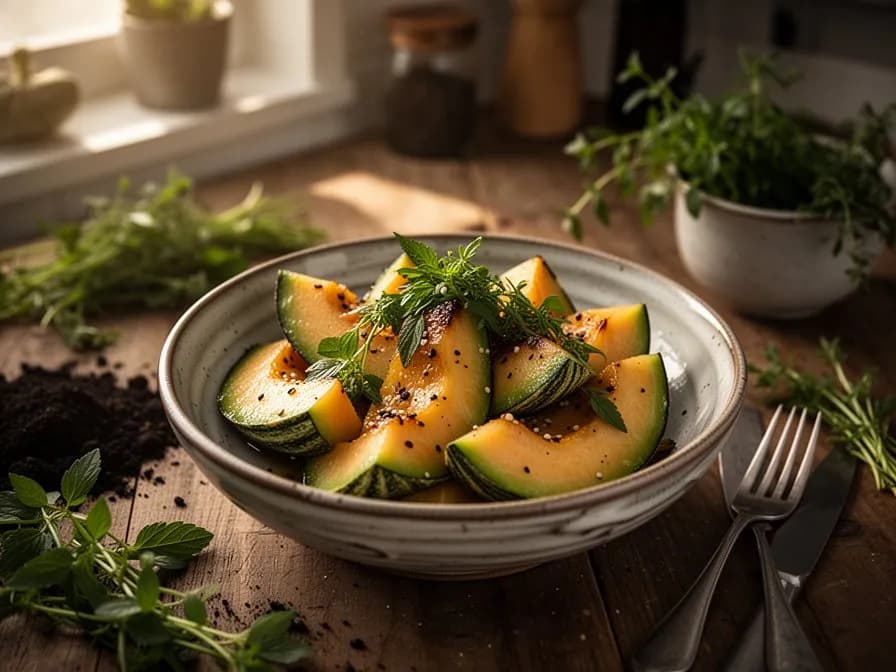 Koreanische-Melonen-Salat mit Parmaschinken