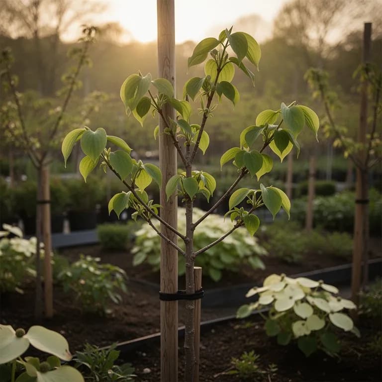 Kousa dogwood displaying brilliant red and purple autumn foliage