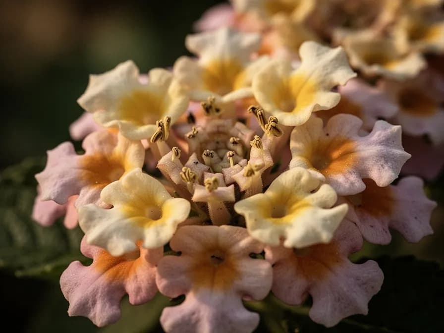 Monarchfalter beim Nektarsaugen an Lantanenblüten in einem sonnigen Garten