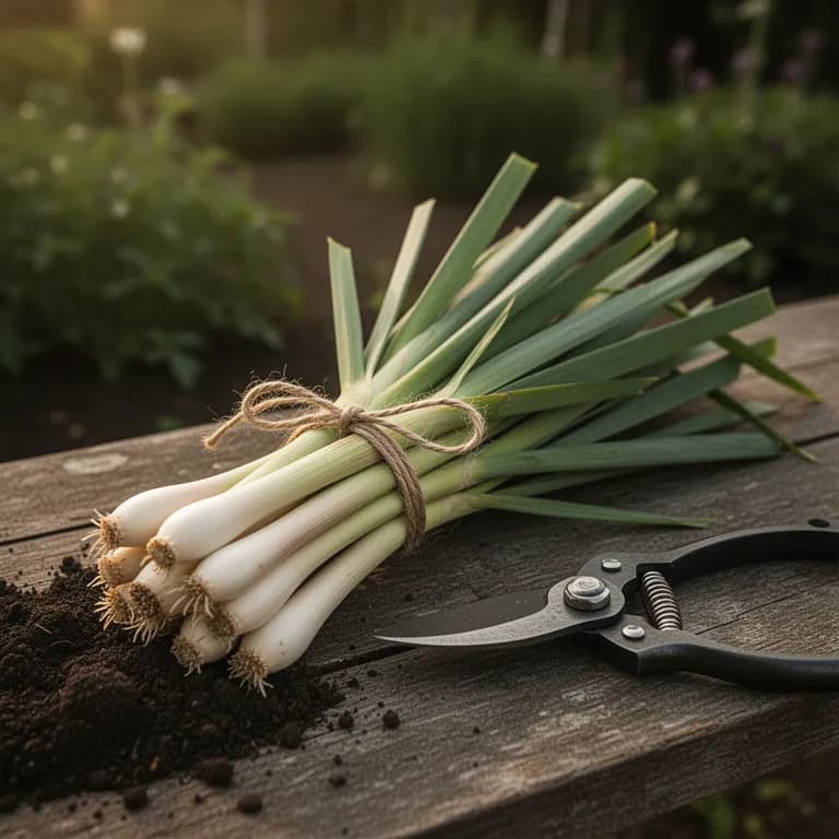 Freshly harvested lemongrass stalks bundled together