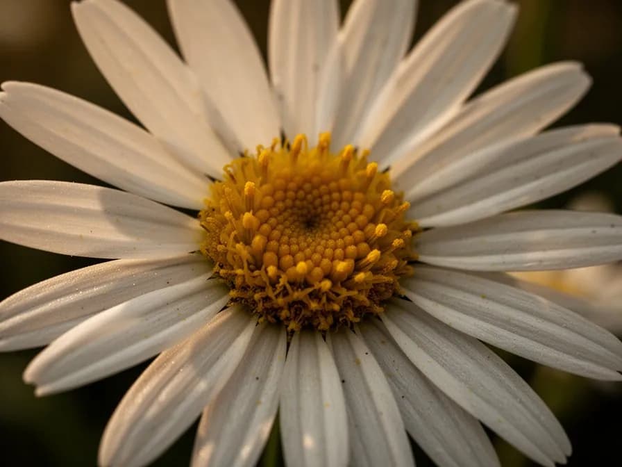 Ein dichter Bestand von Margeriten, der einen Wildblumenwieseneffekt erzeugt