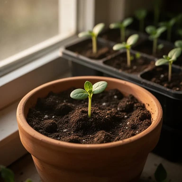Brotes jóvenes de liatris emergiendo a comienzos de la primavera