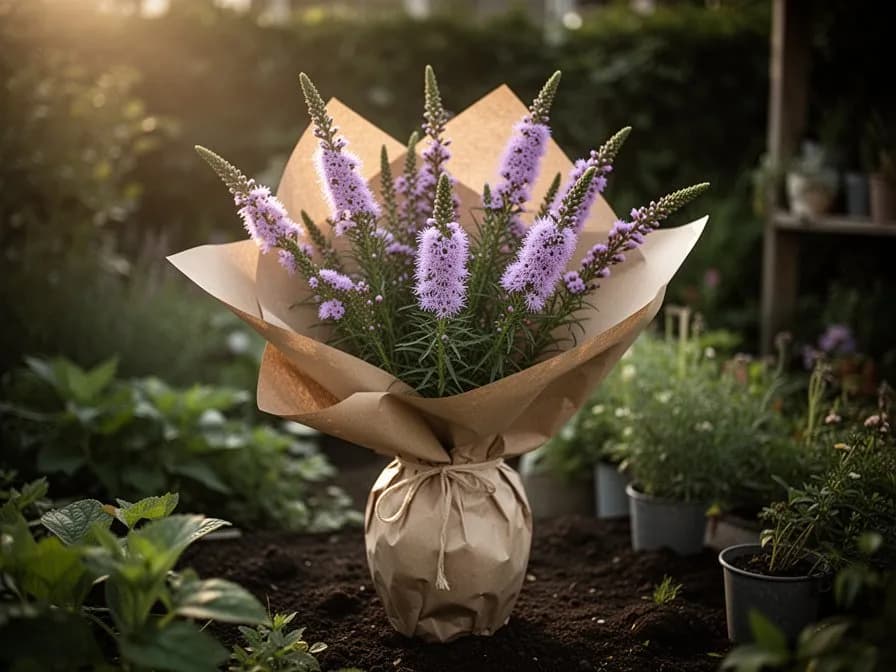 Corona de liatris seca