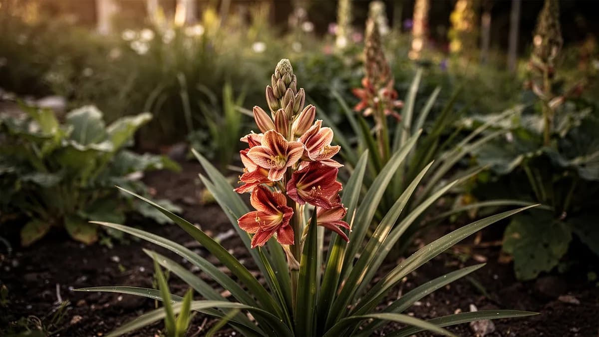 Liriope plantada como borde ordenado a lo largo de un camino de jardin