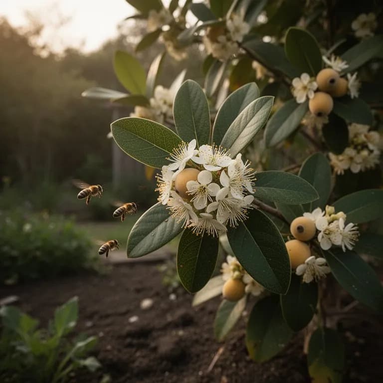 Duftende weiße Wollmispelblüten im Herbst