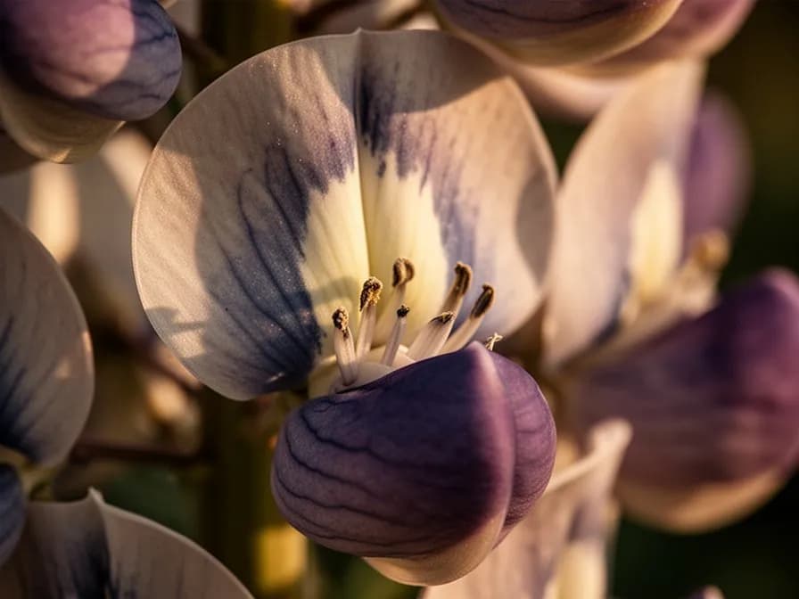 Russell hybrid lupines displaying a range of bicolor flower spikes in red, yellow, pink, and blue