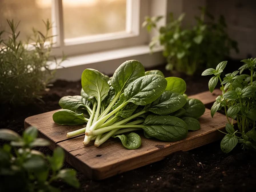 Nahaufnahme der Feldsalatblätter mit ihrer glatten, abgerundeten Form