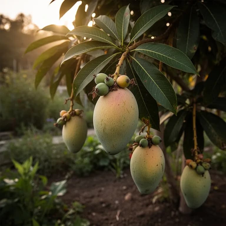Large mature mango tree with a broad spreading canopy