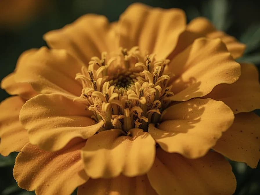 Mehrere Afrikanische Tagetes-Sorten mit gelben, goldenen und cremefarbenen Blüten