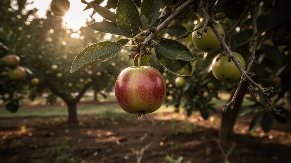 Arbol maduro de mayhaw creciendo en una zona baja y humeda junto a la orilla de un arroyo en el sureste de Estados Unidos
