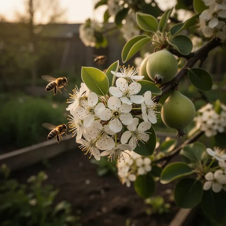 Weiße Mispelblüte im Frühling