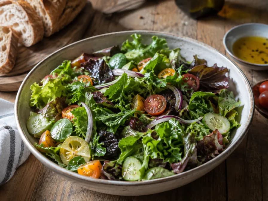 Provenzalischer Mesclun-Salat mit warmem Ziegenkäse