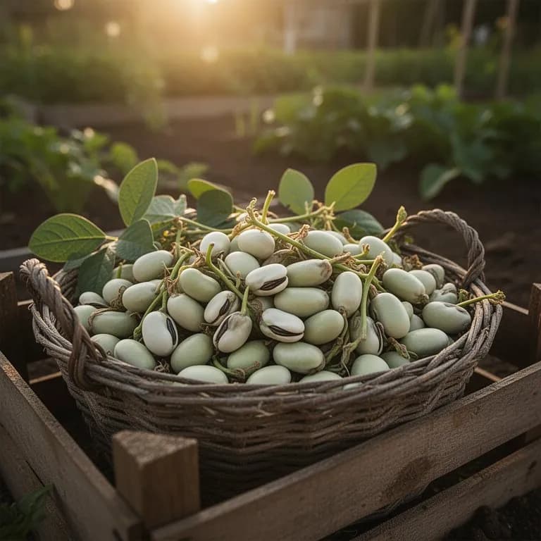 Dried moth bean pods being hand-harvested from a field planting