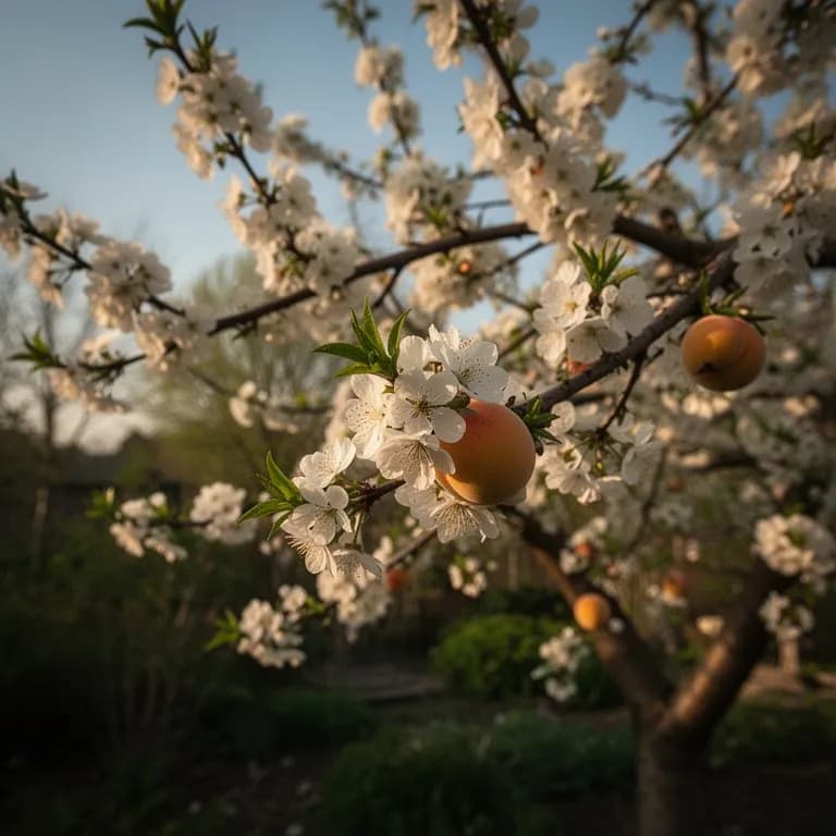 Ramas de nectarino cubiertas de vívidas flores rosas contra un cielo azul despejado de primavera