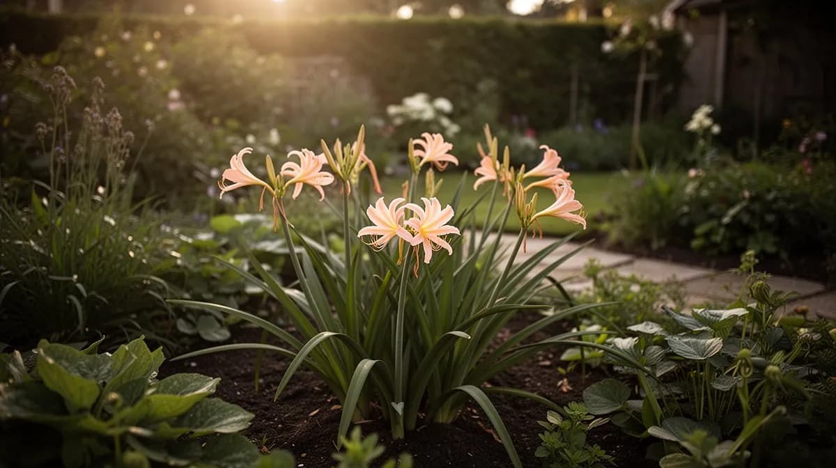 Nerine-bowdenii-Zwiebeln werden in gut durchlässigen Boden gepflanzt