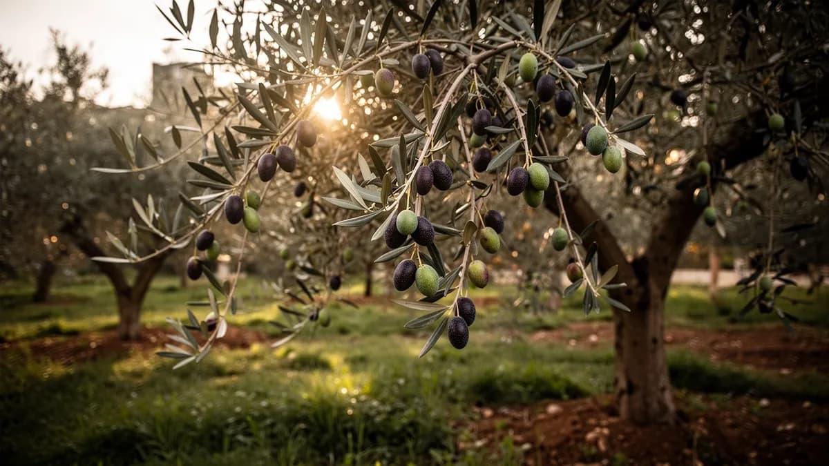 Jardinero podando un olivo para mantener una copa abierta