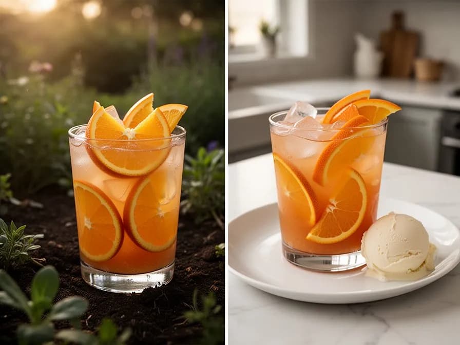 Klassischer frisch gepresster Valencia-Orangensaft