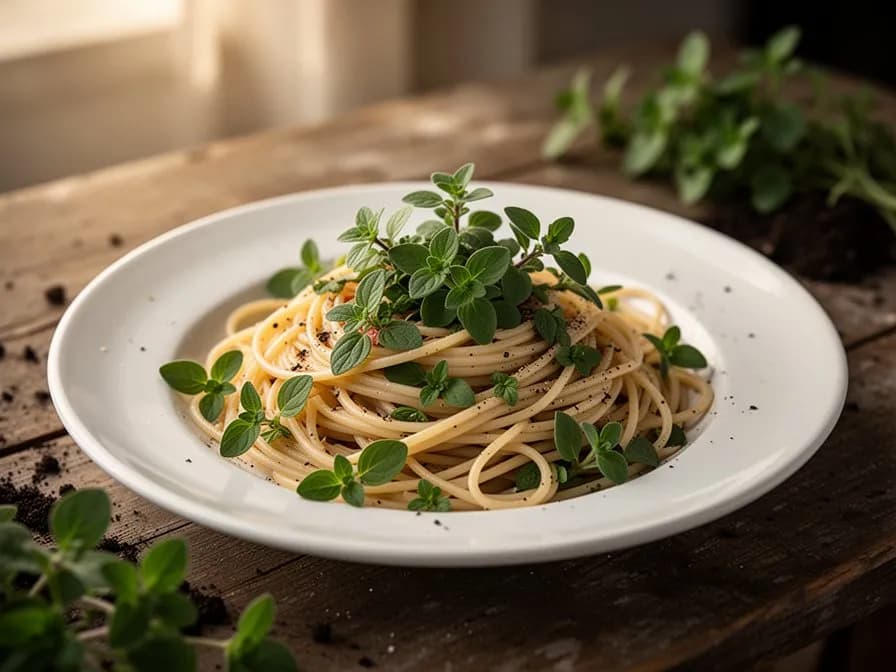 Mit Oregano aromatisiertes Olivenöl