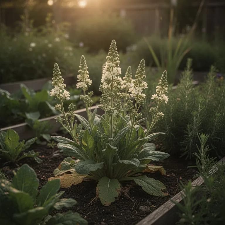 Racimos de flores en umbela compuesta blanca de osha en plena floración