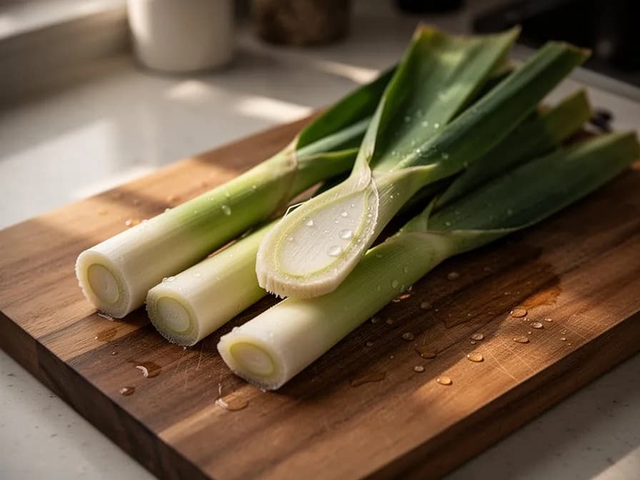Frisches Cyperus-papyrus-Rhizom mit freiliegendem, hellem stärkehaltigem Inneren nach dem Schälen