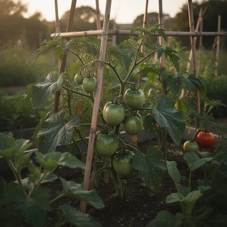 Hoher, ausgewachsener Papyrusbestand mit dramatischen schirmartigen Blütenköpfen, die über einem Gartenteich schwanken