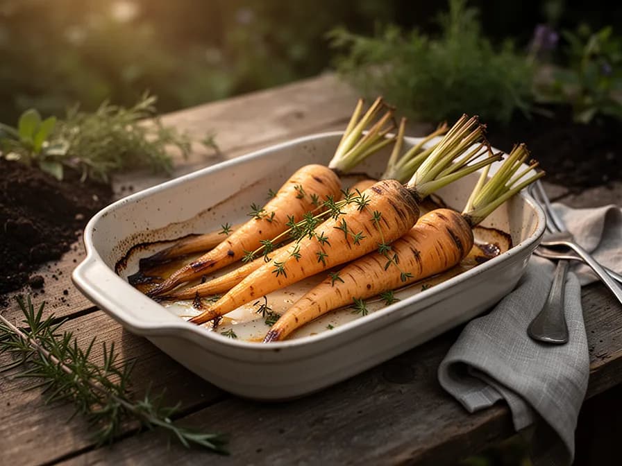 Honey-roasted parsnips caramelized and golden