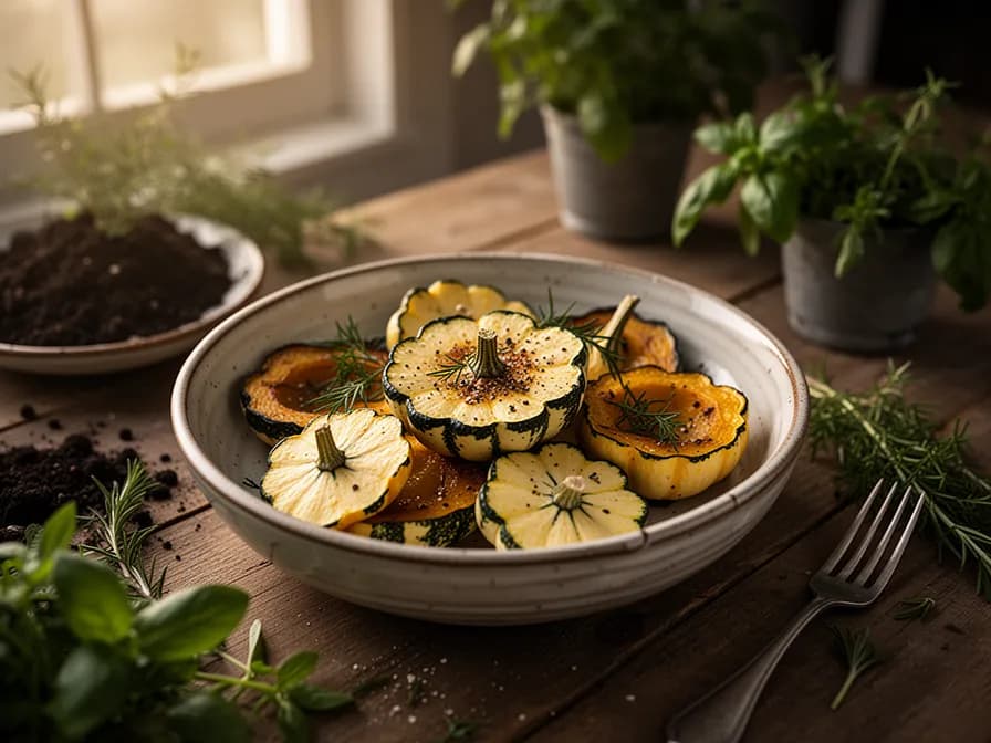 Grilled Patty Pan with Herb Butter