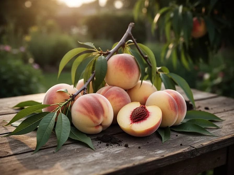 Grilled Peach Halves with Honey and Thyme
