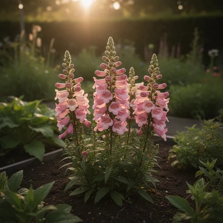 Penstemon-Krone mit Kiesmulch zum winterlichen Drainageschutz