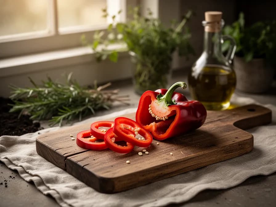 Geröstete Poblano-Paprika gefüllt mit Käse und garniert mit Crema