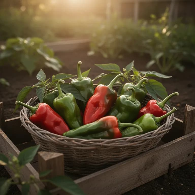 Frisch geerntete leuchtend rote Thai-Chilis in einer kleinen Schale