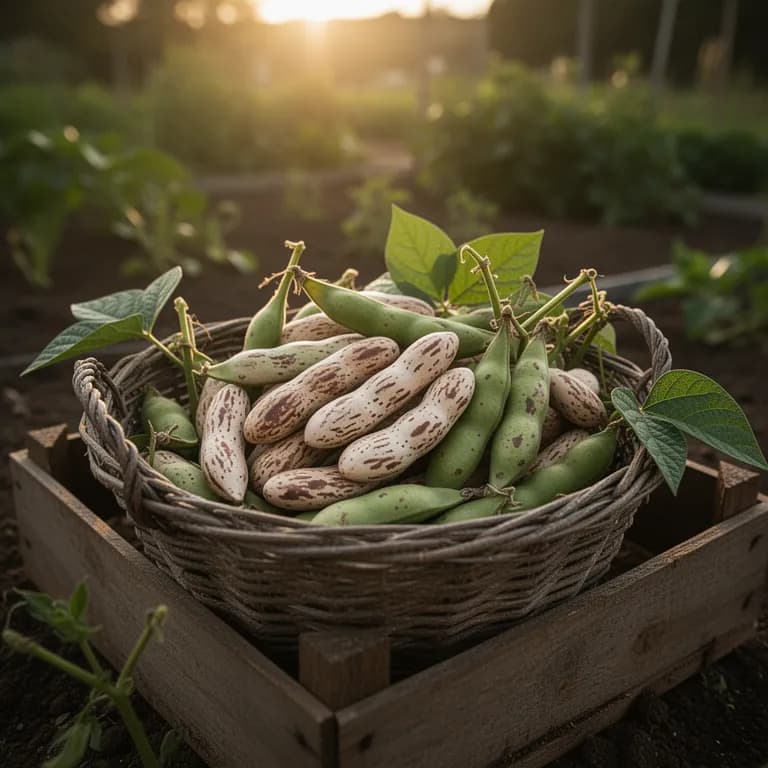 Pintobohnenhülsen werden an der Pflanze braun und papierartig, während sie für die Ernte trocknen