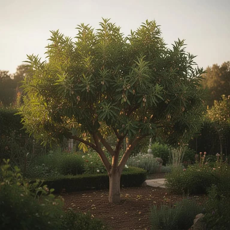 Ausgewachsener Pistazienbaum in einer Plantagenumgebung