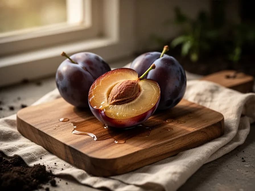 Assortment of plum varieties including Victoria, Damson, and Greengage