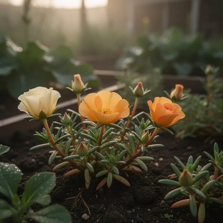 Portulaca Petal Garnish Salad