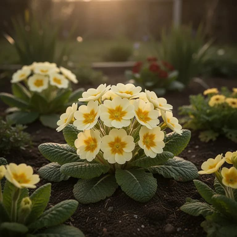 Primelrosette überdauert leichten Frost