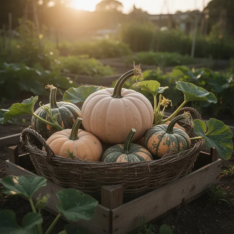 Ripe pumpkins ready for harvest