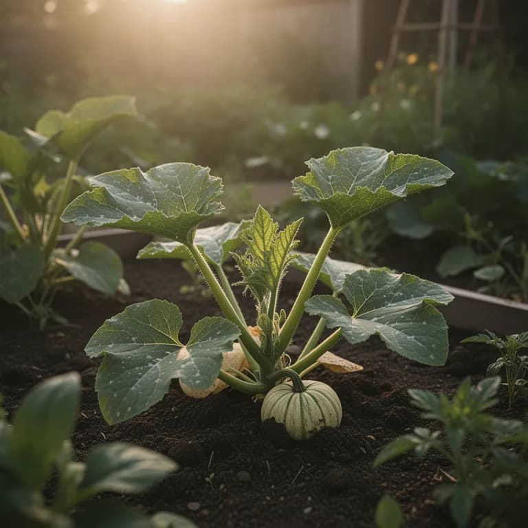 Developing pumpkin fruit
