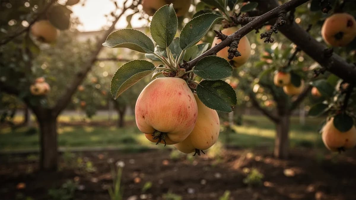 Membrillero japonés a raíz desnuda plantándose en un bancal de jardín