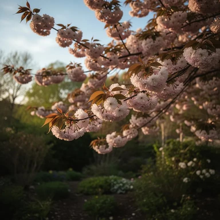 Clusters of tiny red maple flowers emerging on bare branches in early spring before leaf-out