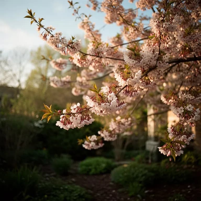 Primer plano de las flores del cercis mostrando pequeñas flores rosadas en forma de guisante agrupadas a lo largo de una rama