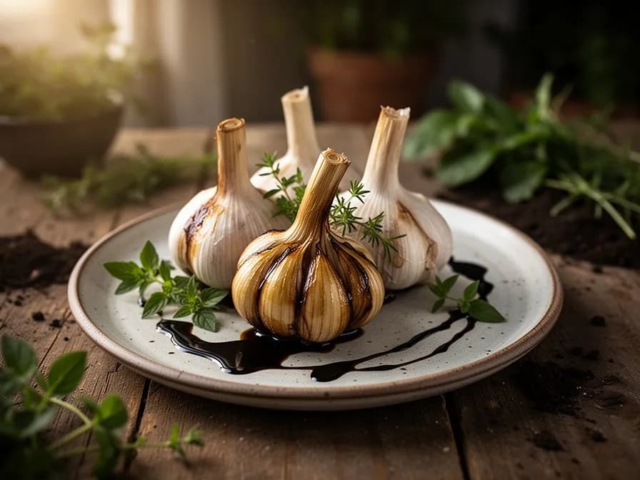 Ganzer gerösteter Rocambole-Knoblauch
