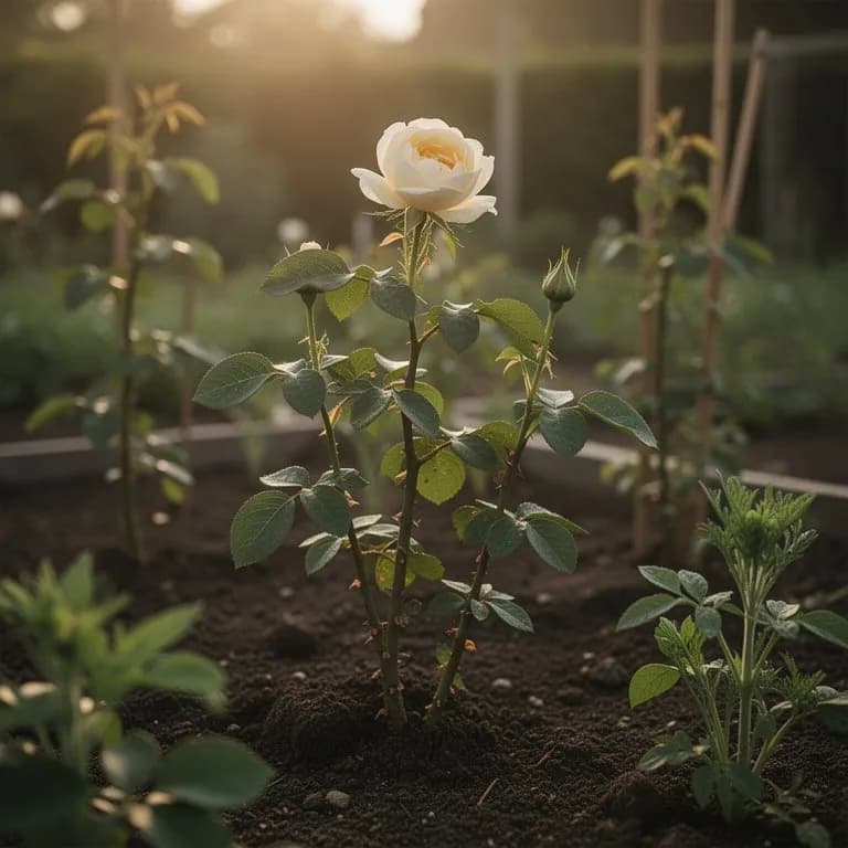 Rosa David Austin de raíz desnuda lista para plantar